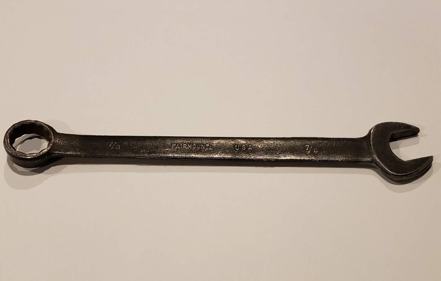 Fairmount 7/8″ 12pt Black Industrial Finish Combination Open Box End Wrench USA