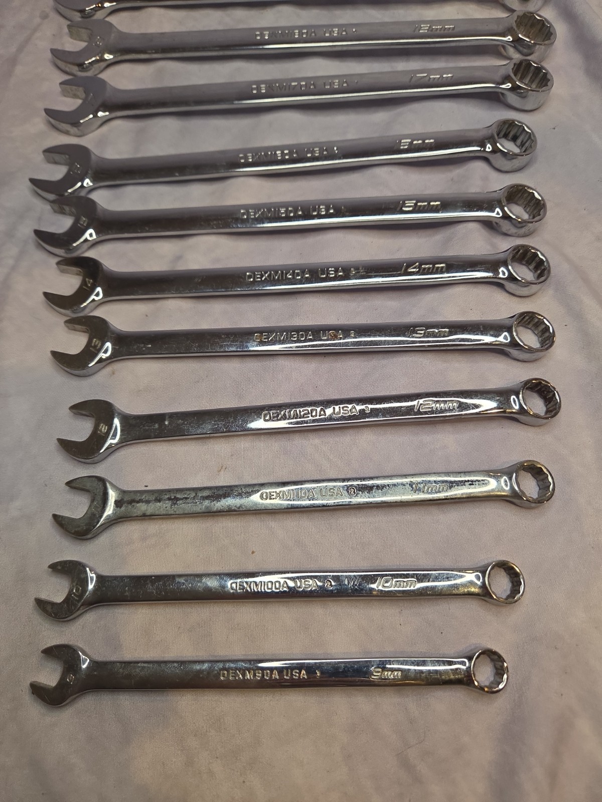Snap-On Tools 11-Piece Metric 9mm-19mm Combination Wrench Set OEXM