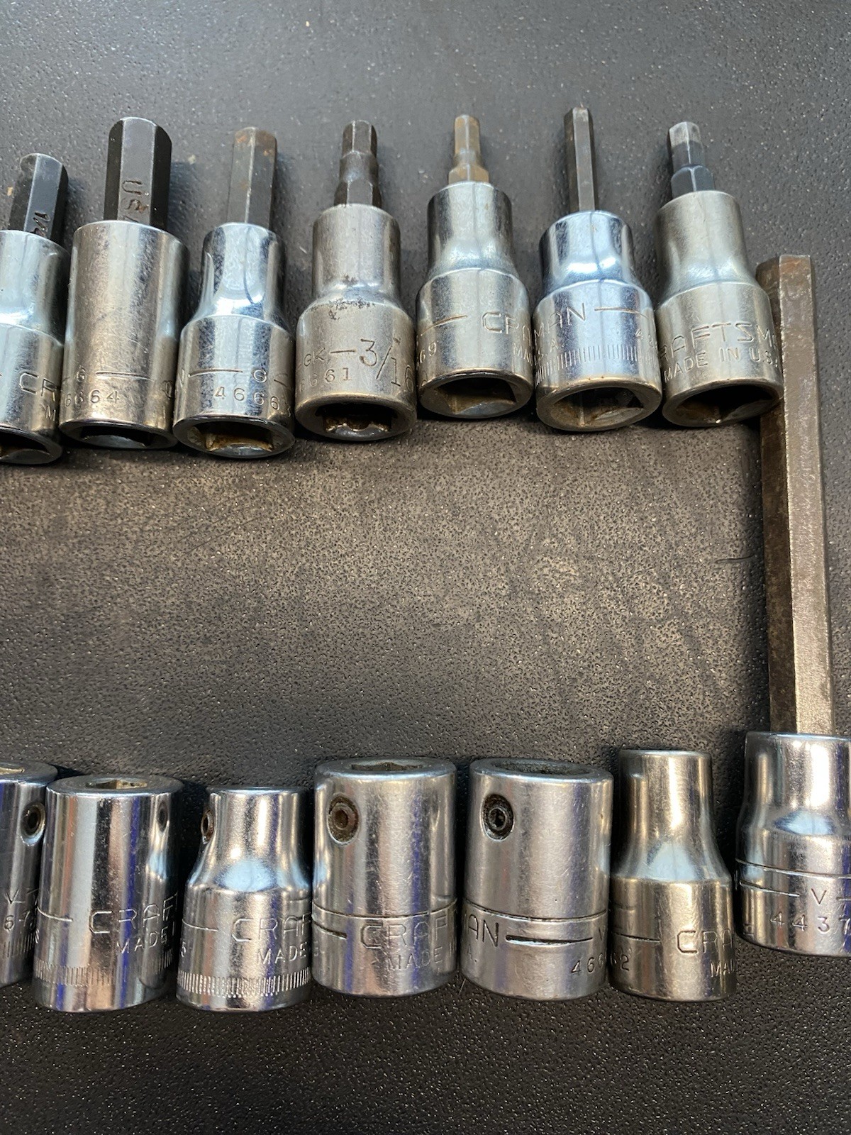 Craftsman 3/8″ 1/4” Hex/allen/ Flat/ Phillips Bit Set Mixed Lot 44 Pieces USA