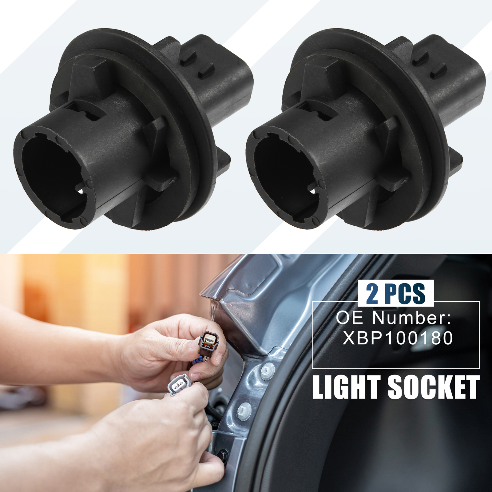 2pcs Bumper Lamp Bulb Holder Socket XBP100180 for Land Rover Discovery 1994-2002