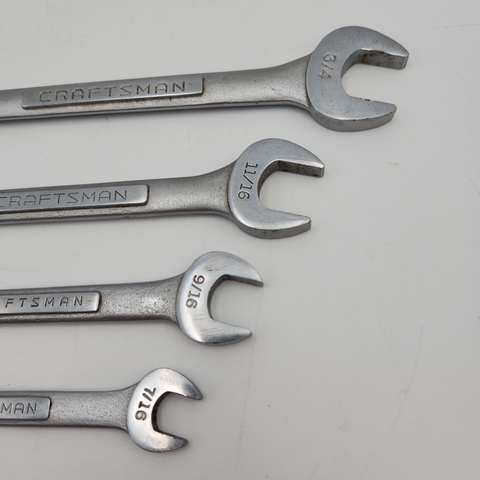Craftsman Lot Of 4 V-Series Open End Wrenches, See Photos/Description For Sizes