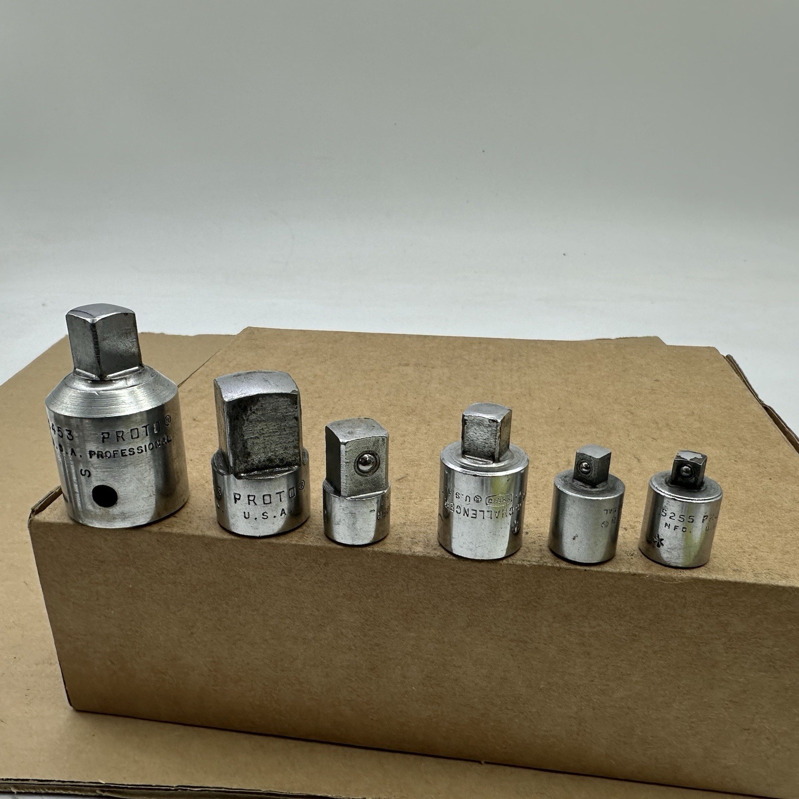 Vtg Proto USA 6pc Set Socket Adapter Lot 1/4” 3/8” 1/2″ 3/4″ Male Female