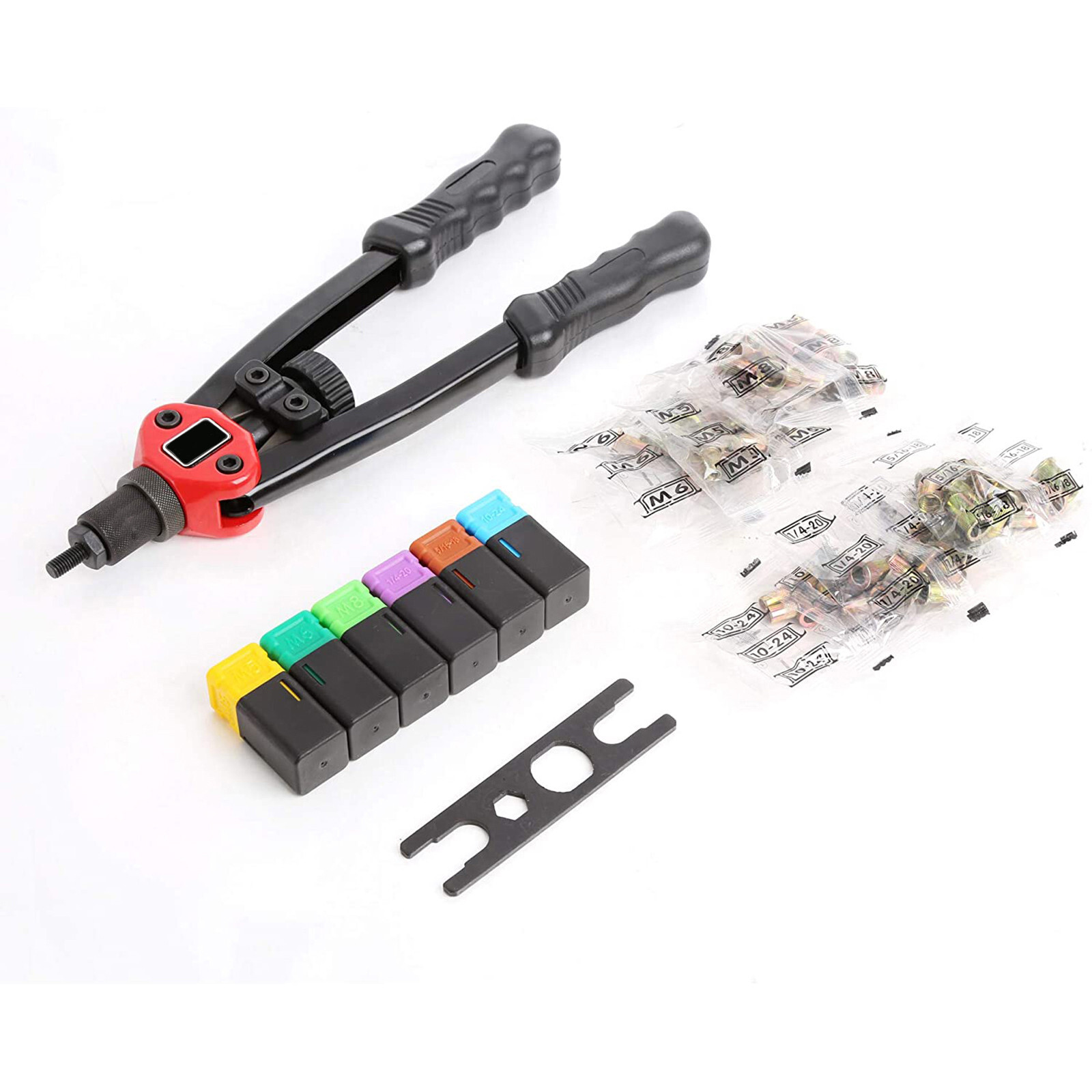1510pcs Rivet Gun Kit Rivnut Thread Setting Tool Nut Setter NutSert Metric SAE