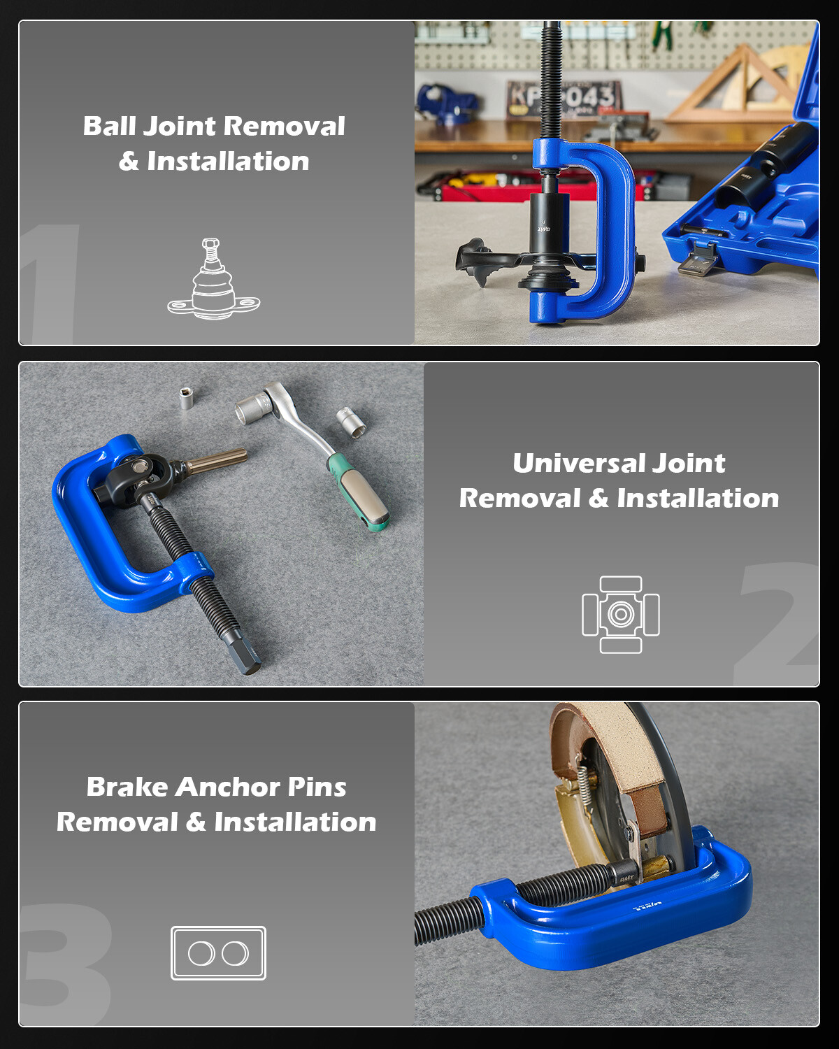 Master Ball Joint Press 21pc Auto Ball Joint Removal Installer Tool Kit 2&4WD US