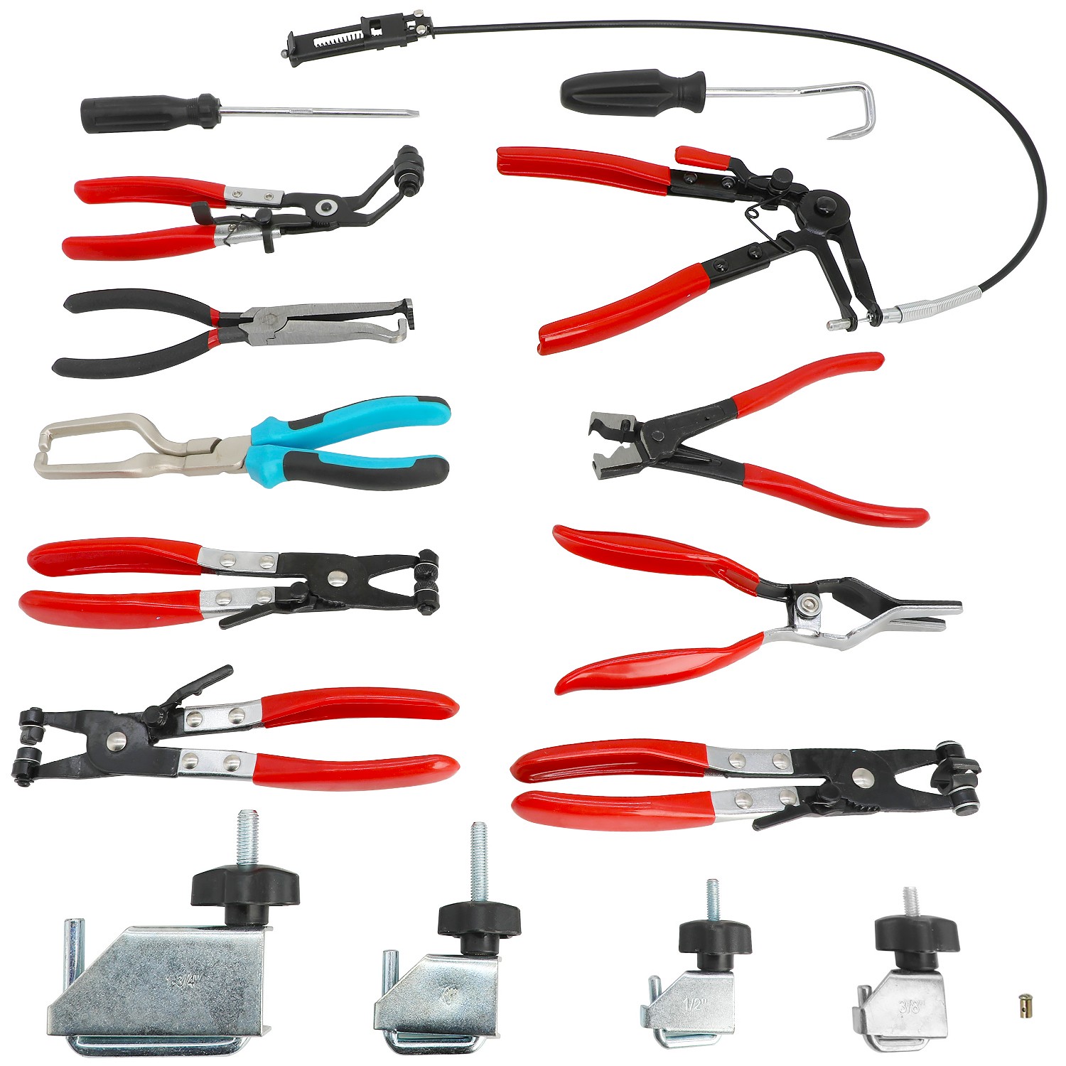 Hose Clamp Pliers Set 15pcs Hose Clamp Removal and Installation Tool Kit for
