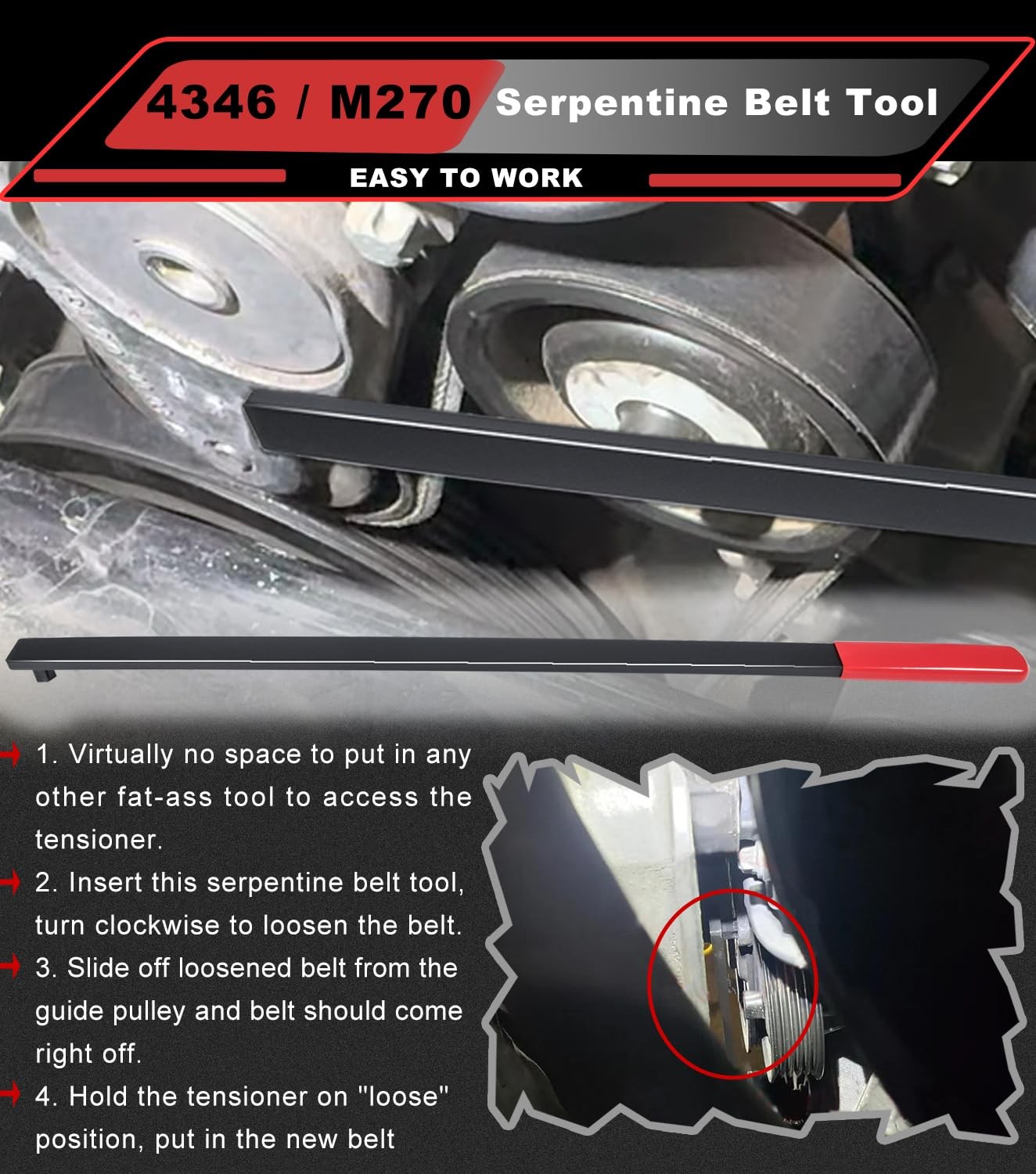 Fit for Mercedes Benz M270 Engine Serpentine Belt Tool (MM# 270589000700)