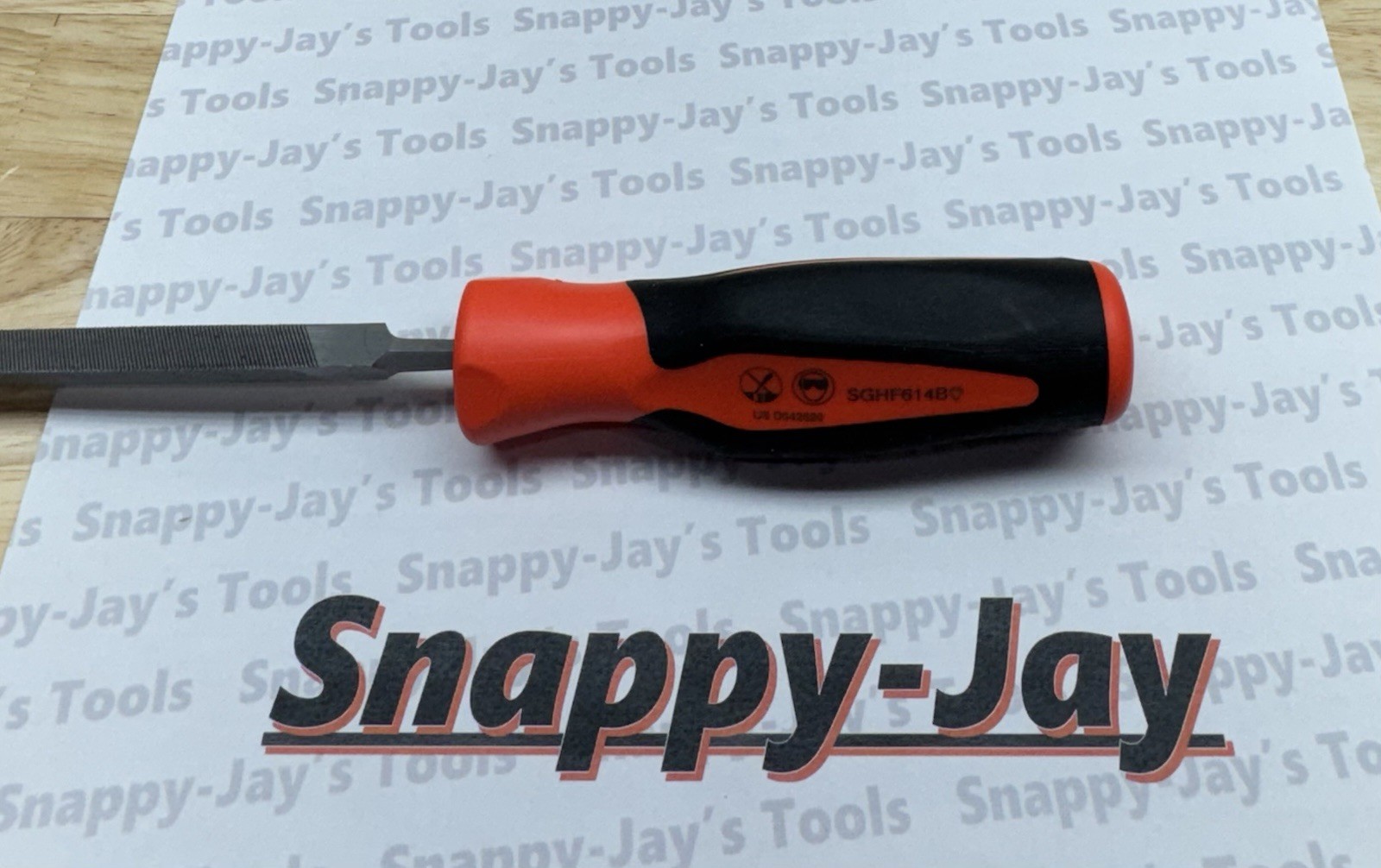 Snap-on Tools NEW ORANGE Soft Grip Three Square Triangle Blade File SGHF614B 6T