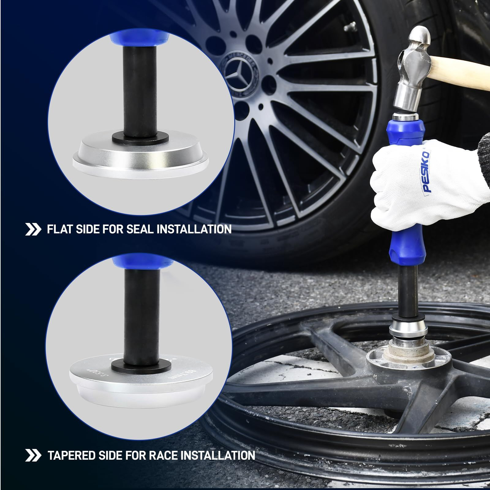 PESIKO Bearing Race and Seal Driver Kit 13pc – Universal Wheel 13pcs, 13PC