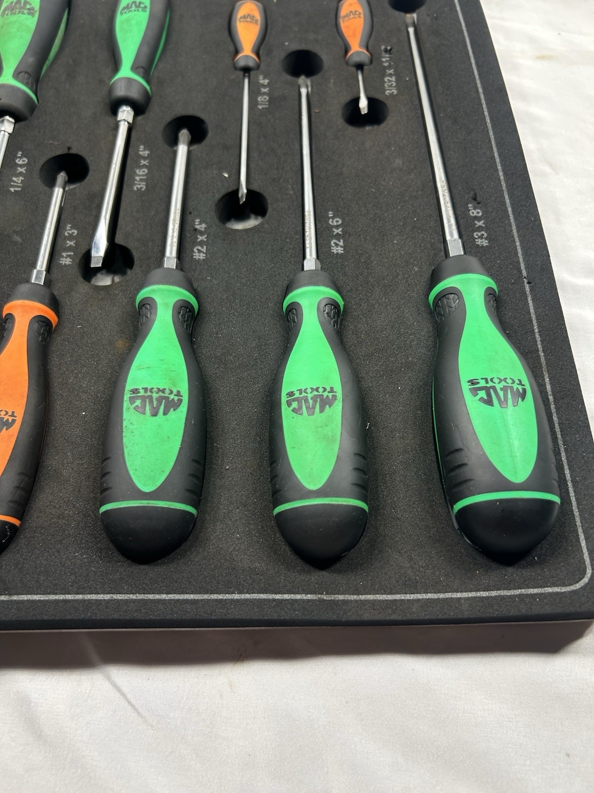 Mac Tools Macsimizer 12pc Screwdriver Set Neon Green/orange SDRBM20FNG