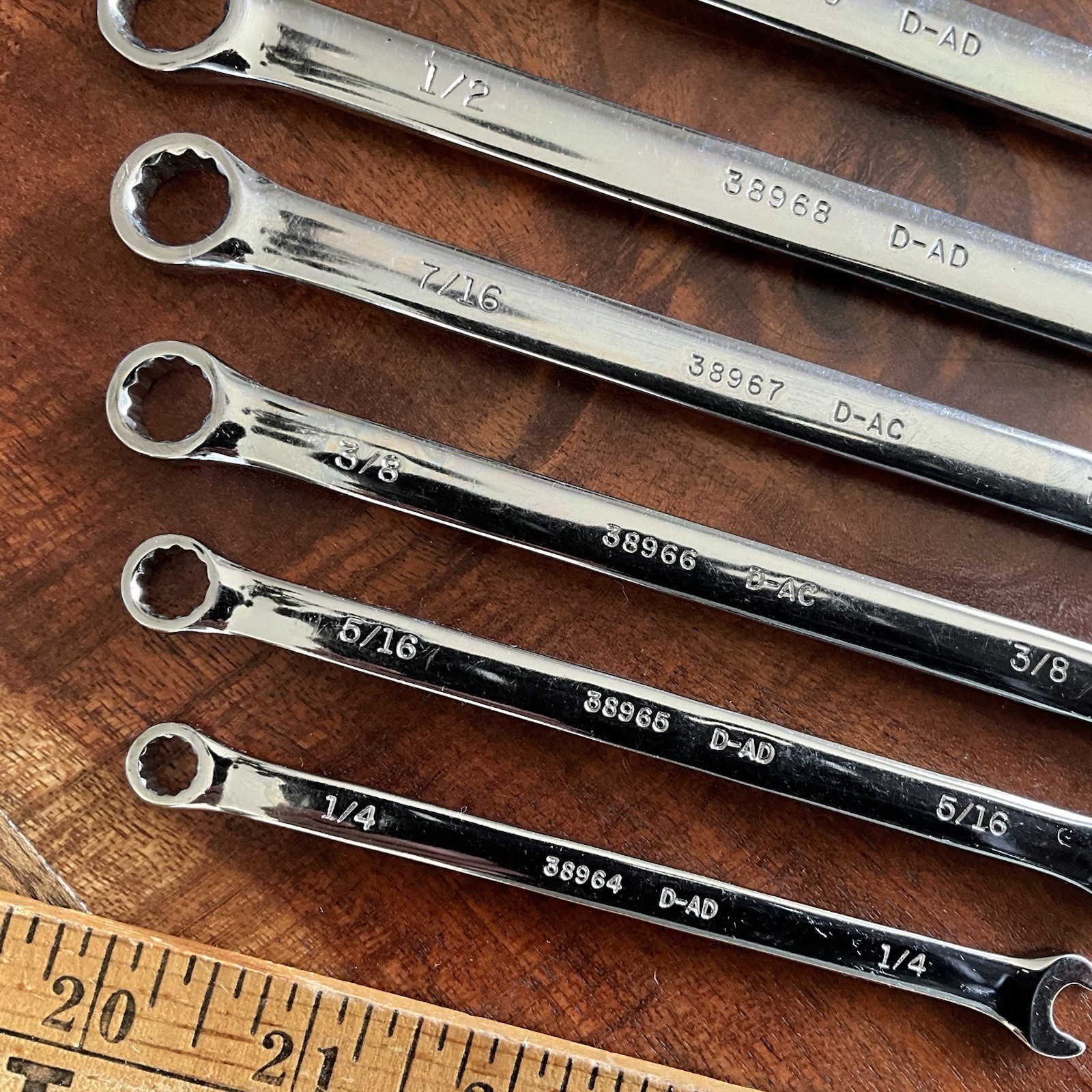 Craftsman 9 pc Combination Wrench Set D-AD 1/4″ to 3/4″ Polished Chrome 12 pt