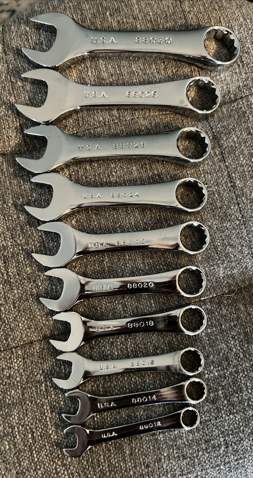 S & K 10 Pc Stubby Combo Wrench Set 3/8″-15 /16″ 12Pt Offset 88030