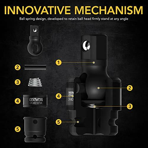 3 Universal Joint Ball Socket Swivel 1/4 3/8 1/2 Tools Impact Drive Sockets Set