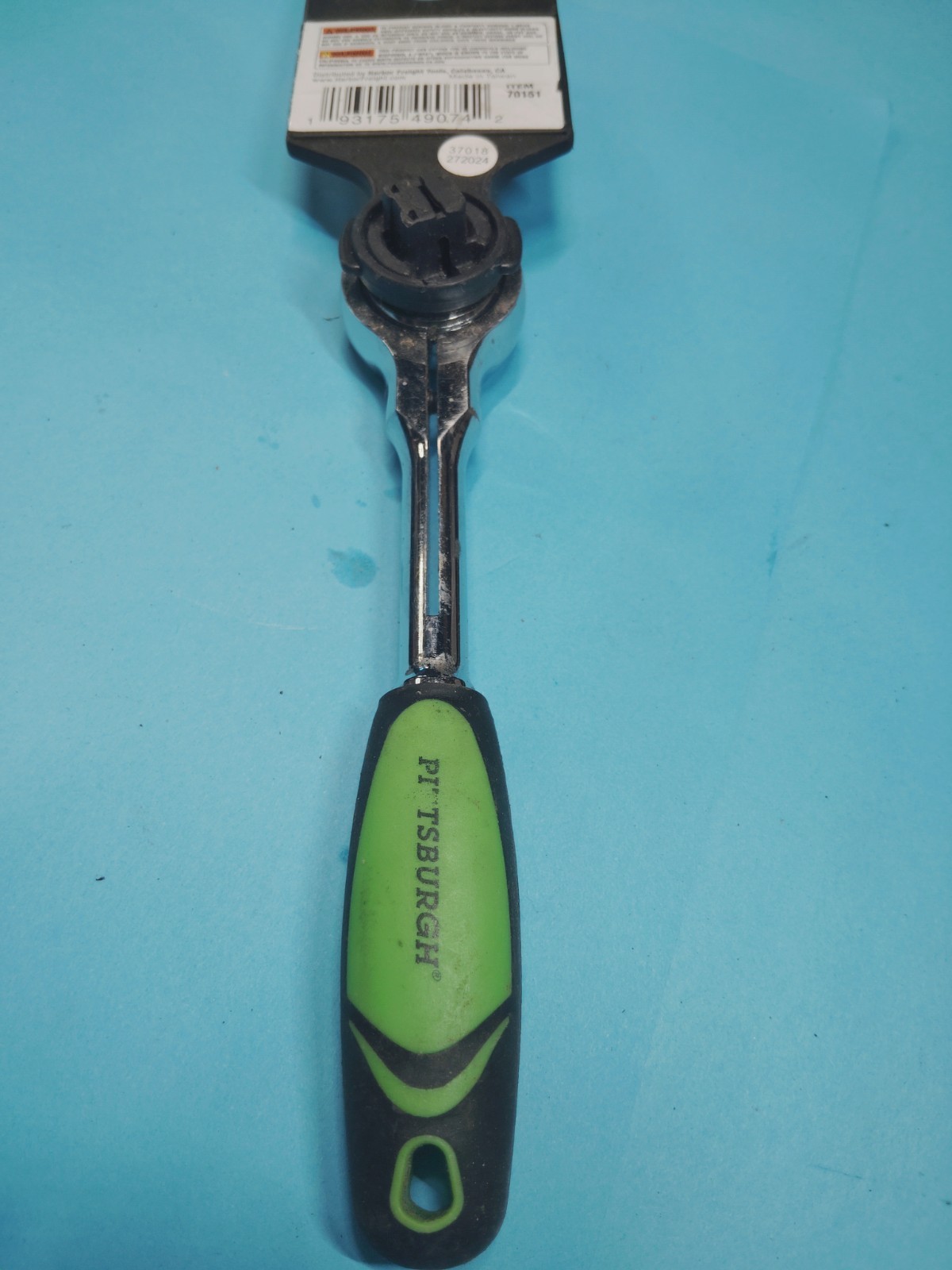Pittsburgh 1/4″ Drive Flex Head 72 Tooth Green Low Profile Ratchet Comfort Grip