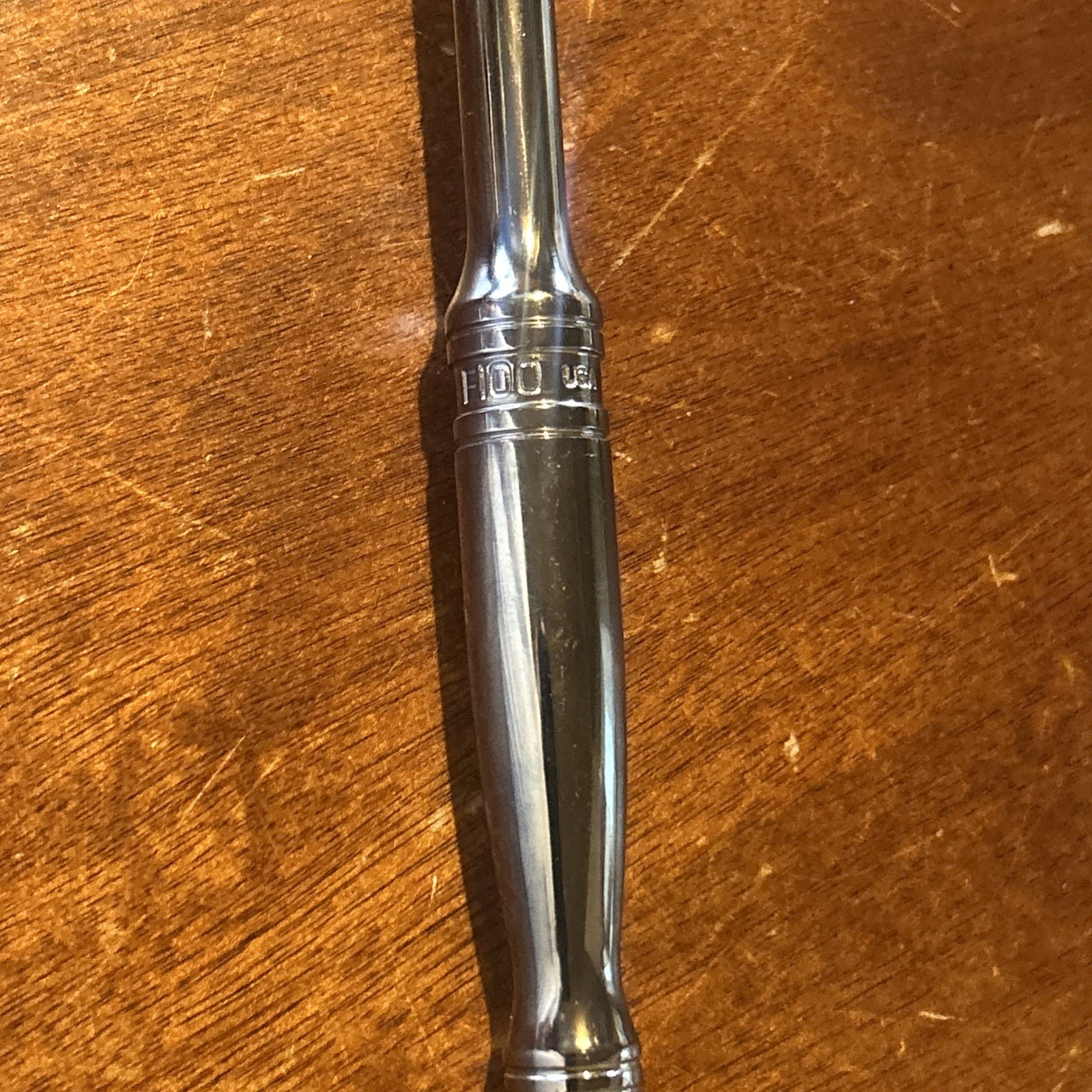 Snap-on Tools USA NEW 3/8″ Drive 100 TOOTH Standard Handle Chrome Ratchet F100