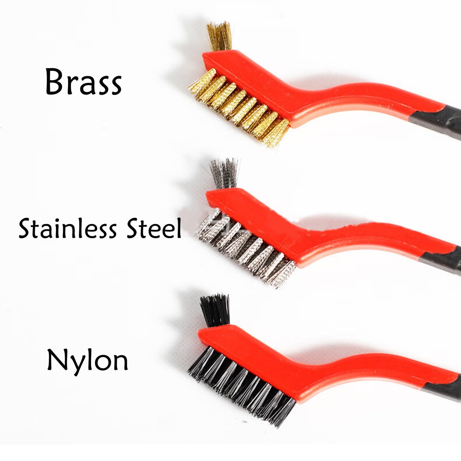 Wire Brush 9Pcs Metal Scrubber – Nylon/Brass/Stainless 9 PCS MULIT COLOR