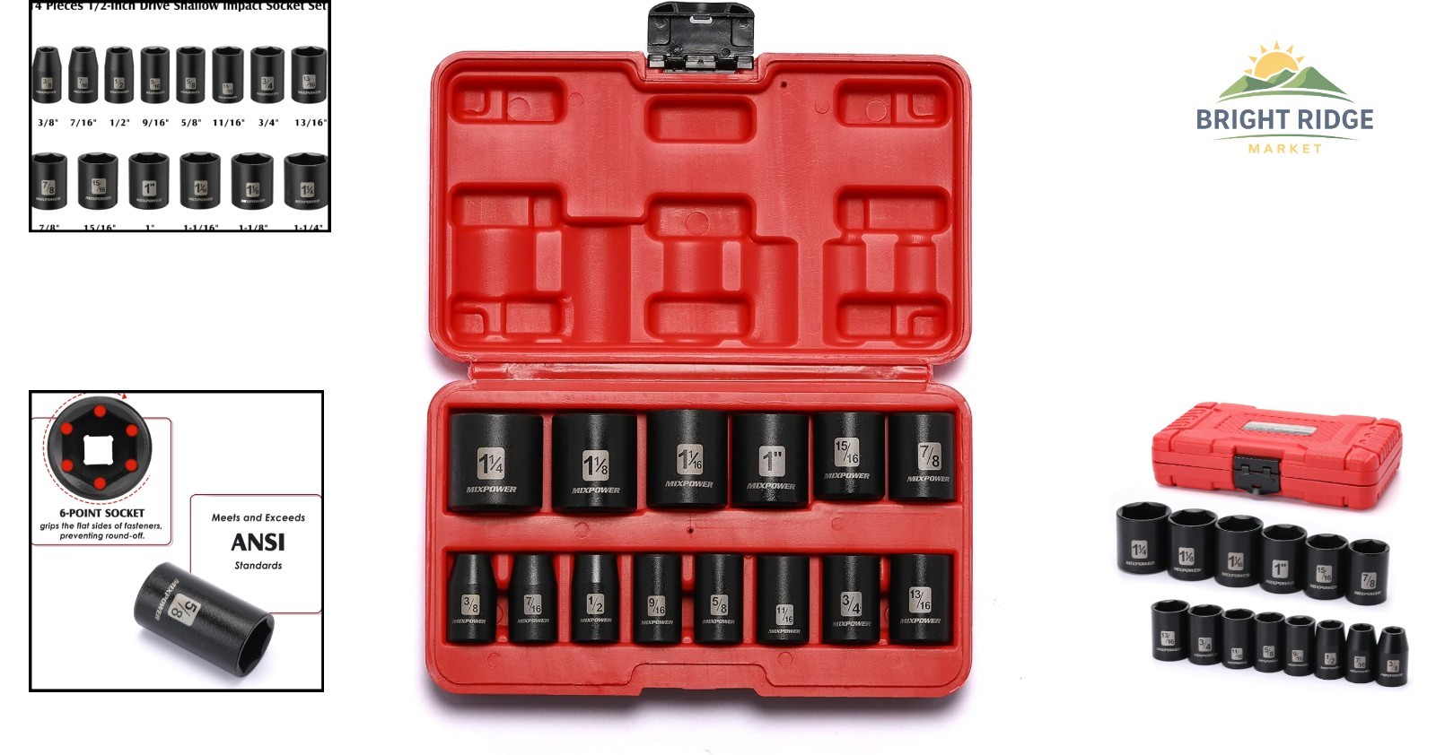 Complete 14-Piece Shallow Impact Socket Set with Quality Assurance Guarantee