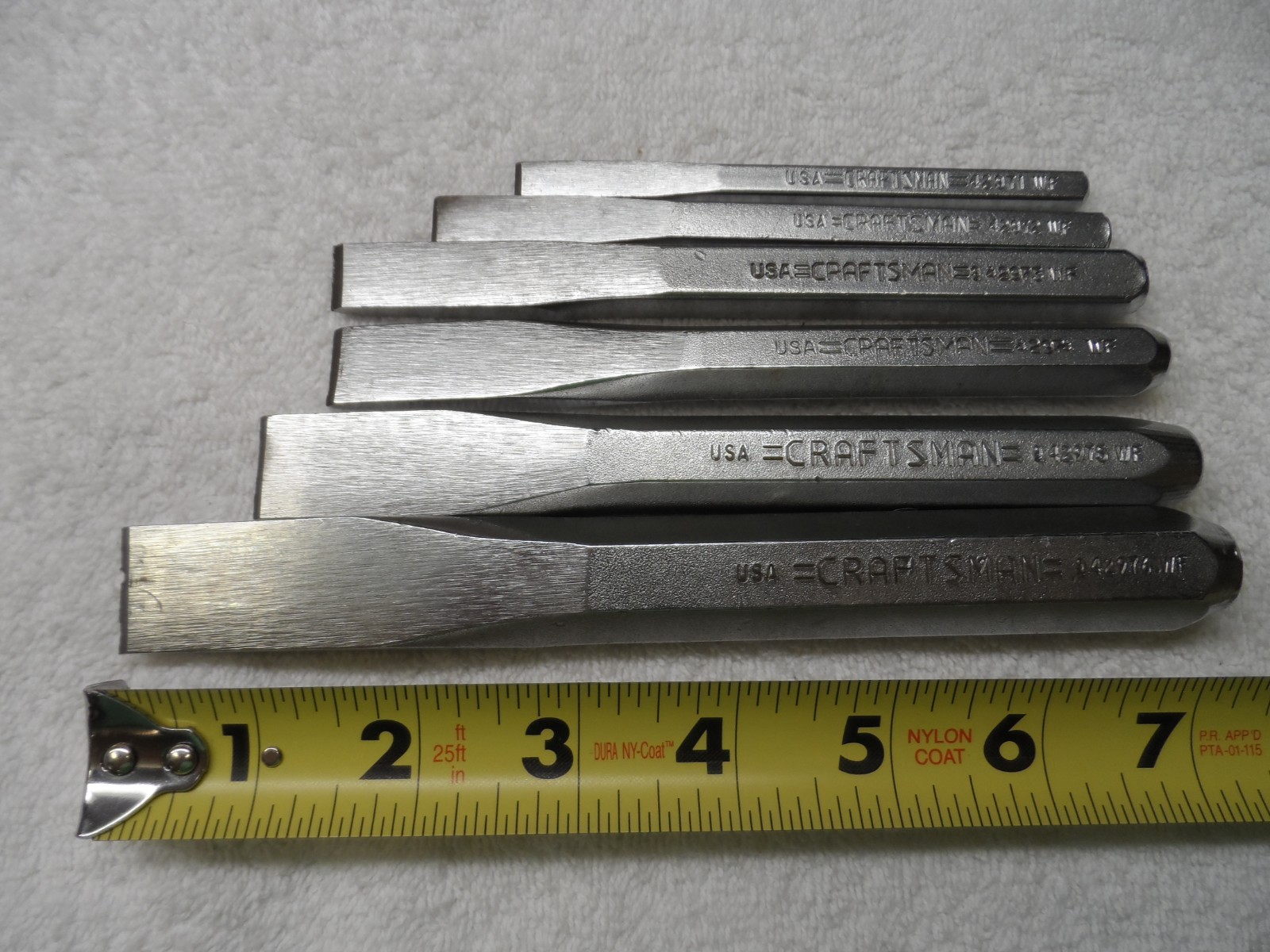 Craftsman Chisel Set, made in USA, PN 42971 to 42976 – 6 pcs (vintage)