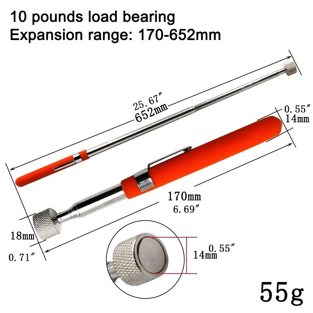 3x MAGNETIC PICK UP TOOL 5/8/10 LBS TELESCOPIC LONG REACH EXTENDING MAGNET PEN