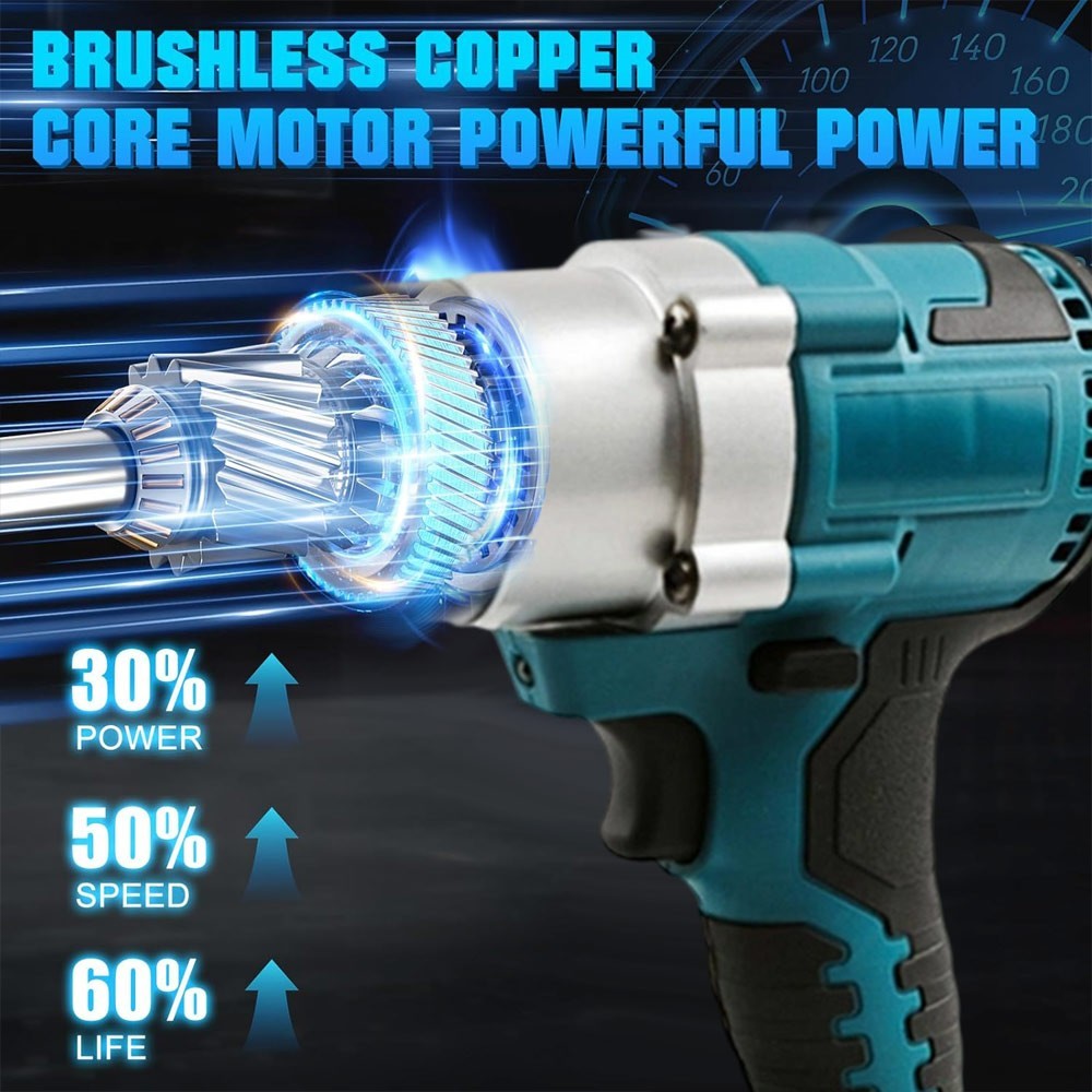 For Makita LXT 18V Battery Brushless Electric Rivet Gun Kit + 20 Rivets & LED