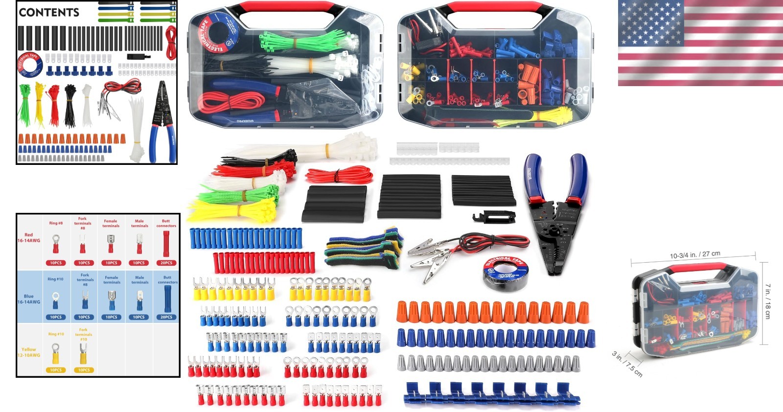 Pro-Grade 582-Piece Wire Connectors & Crimp Terminal Set with Easy Grip Tools