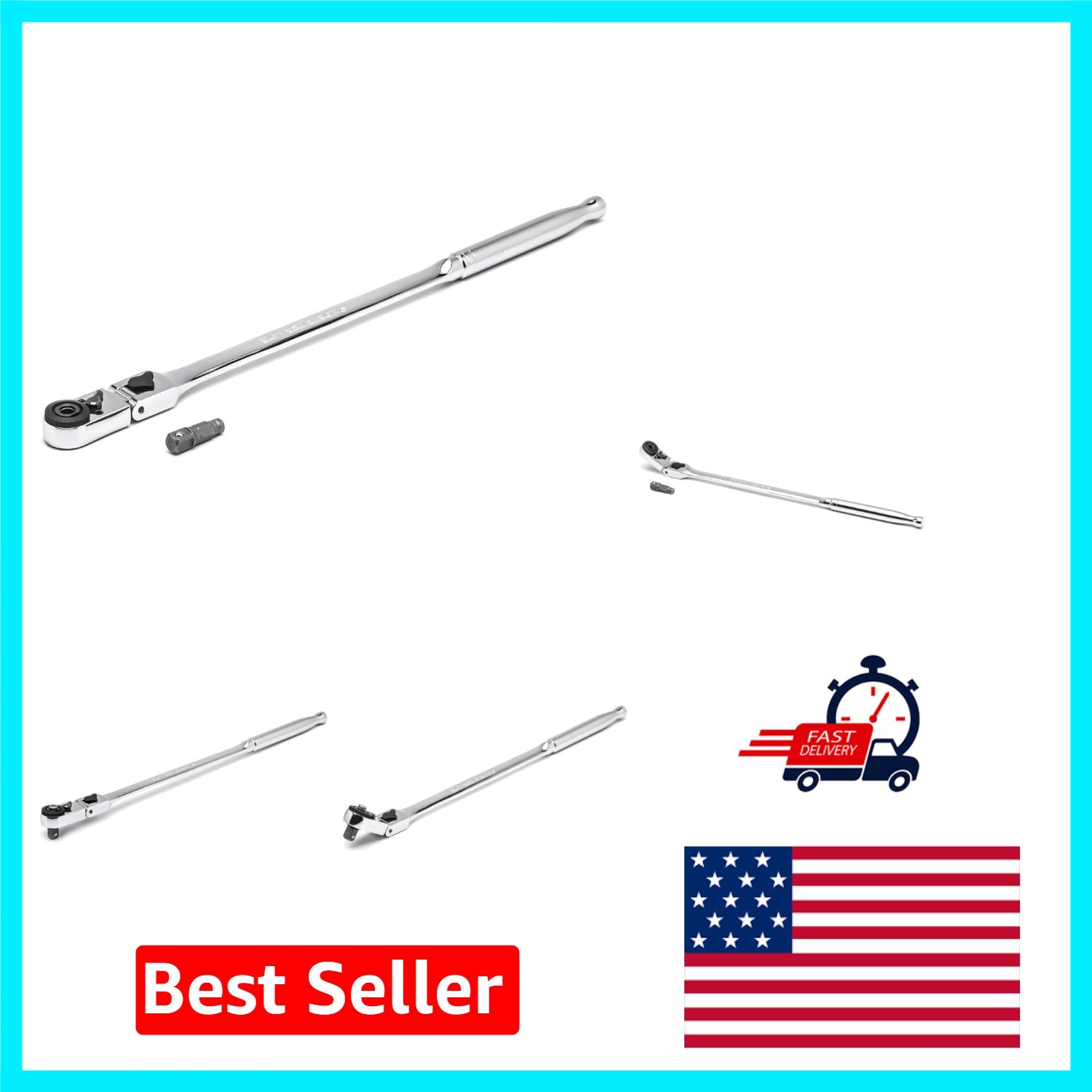 Durable 1/4″ Drive Ratchet Wrench – 72 Tooth Quick Release, Flex Head Design