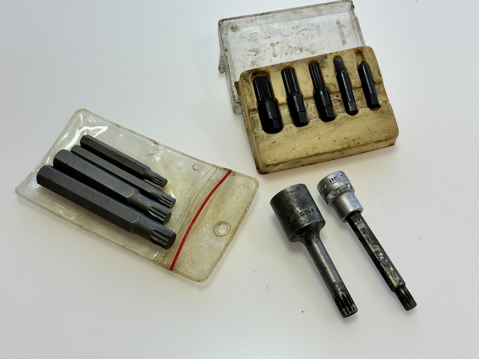 HAZET 8808 & Robinair 10708 RIBE Spline Bit Socket Pair w/ MAC SEL-629 & Others