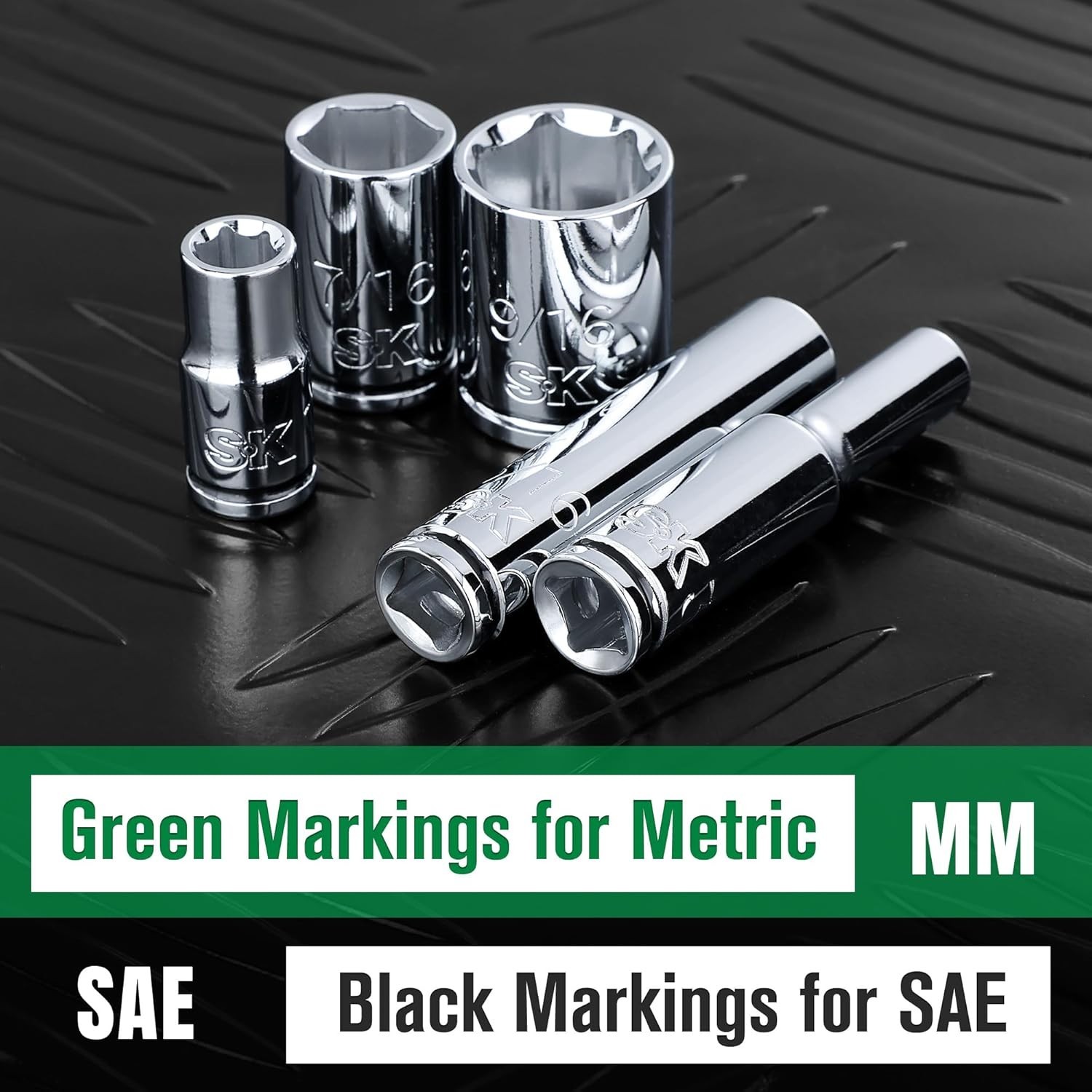 1/4″ Drive Socket Set, SAE Sockets, 10-Piece 3/16″ to 9/16″,