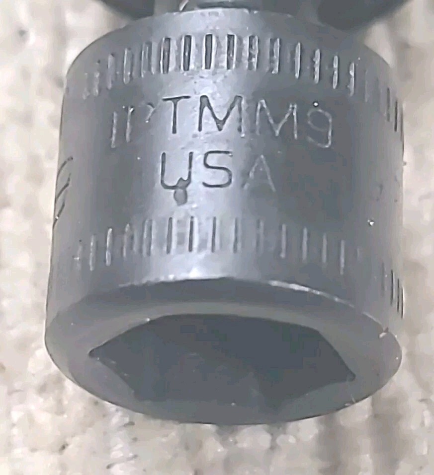 Snap-On IPTMM9 9mm Universal Swivel Impact Socket, 1/4” Drive, 6 Point USA MADE.
