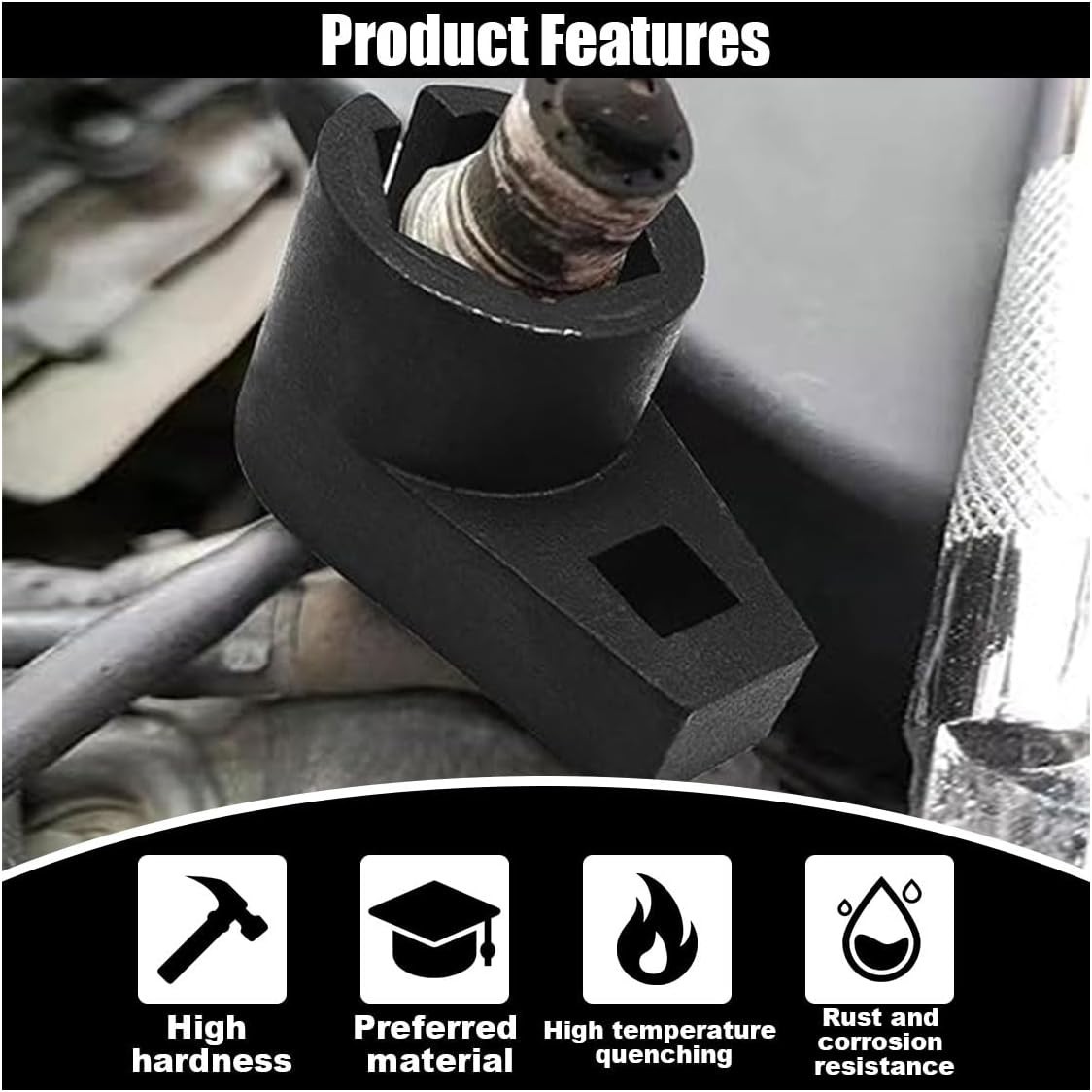 High-Quality Carbon Steel Oxygen Sensor Socket 3/8-Inch Drive Universal Fit