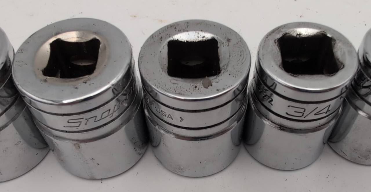 Snap-On Tools USA 5pc Large SAE Socket Set Lot, 1/2″ Drive