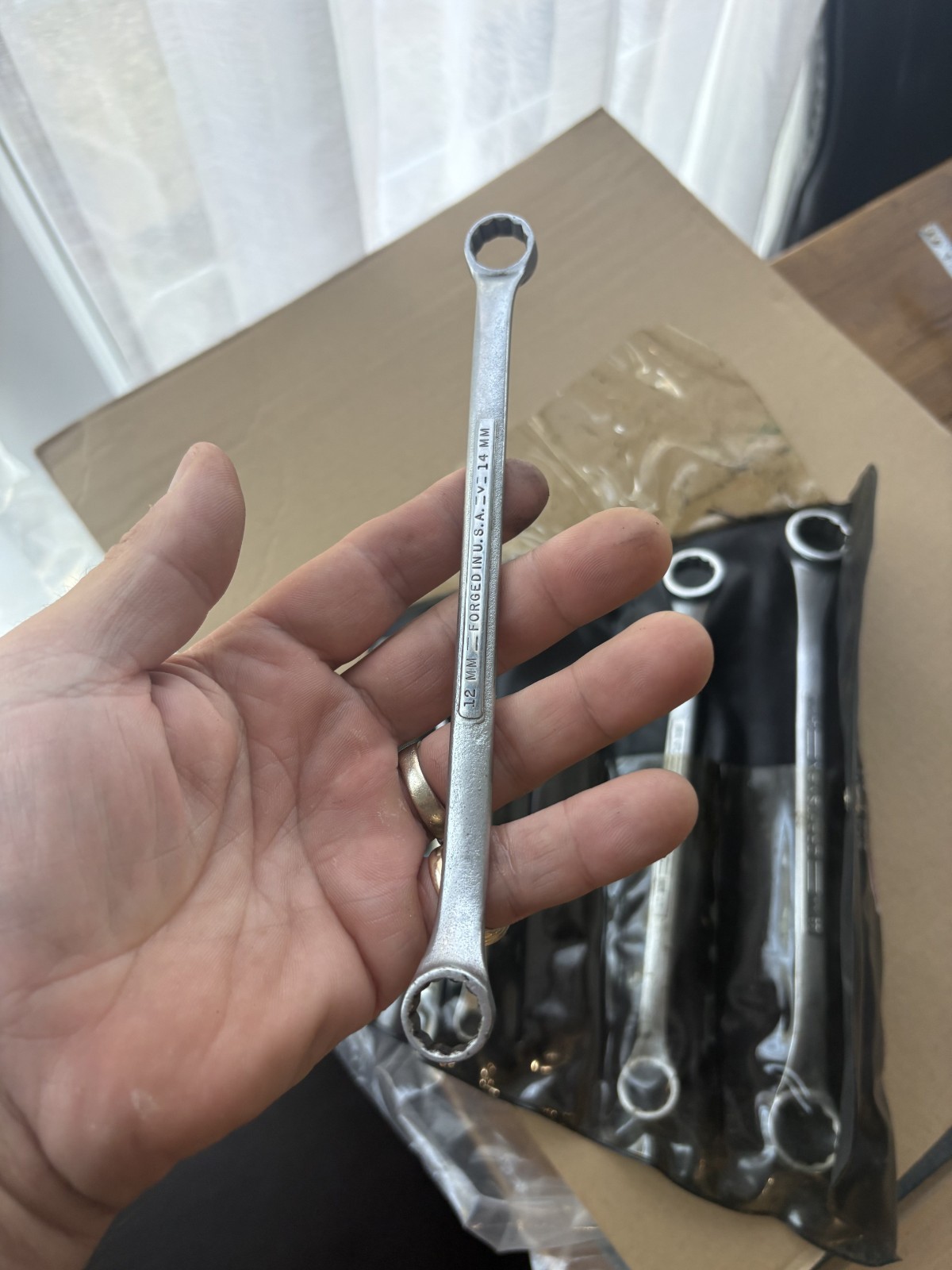 6 Piece Vinatge Craftsman Metric Box End Wrench Set No. 4295 with case