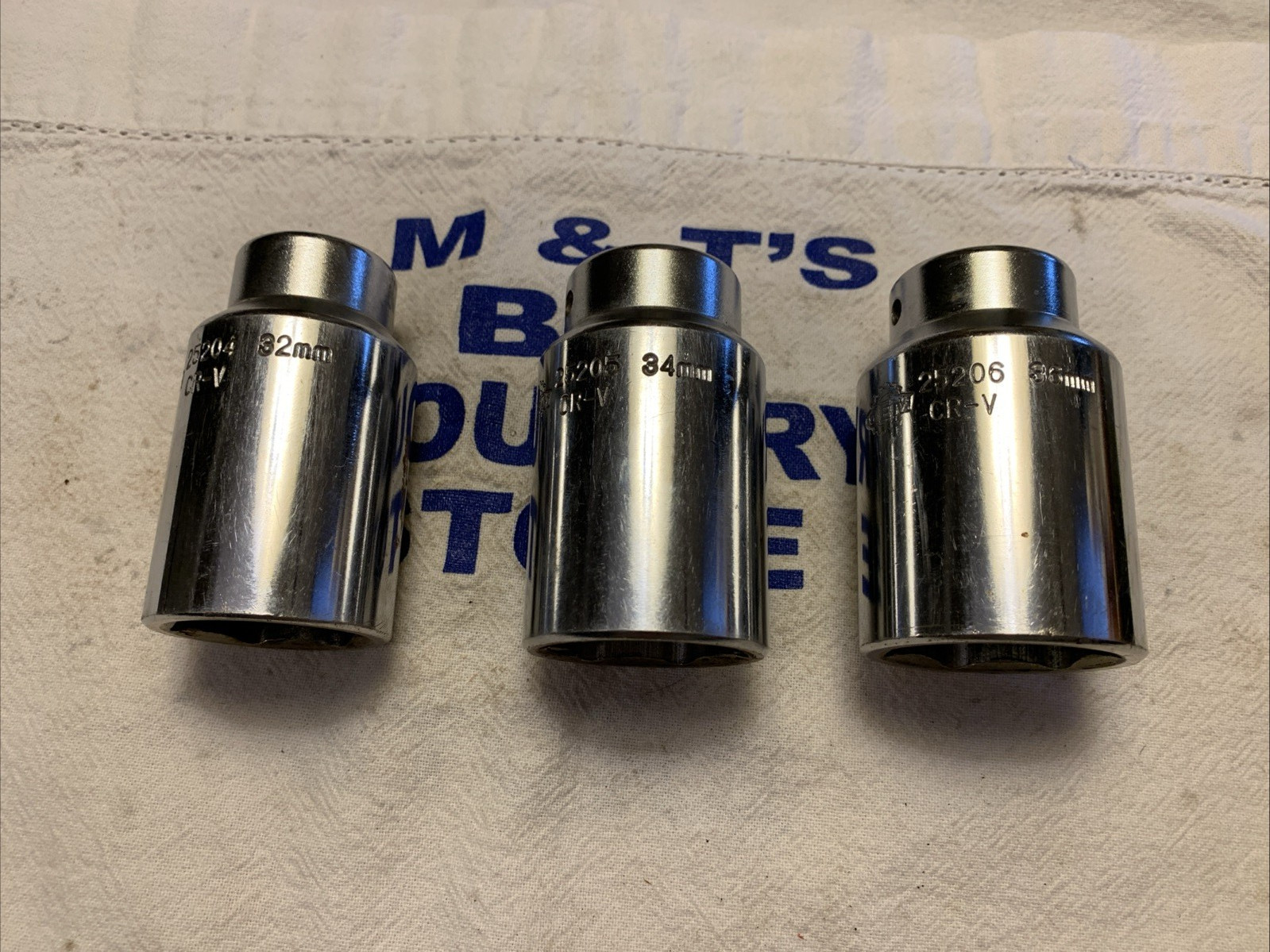OEM Tools 1/2″ Drive 6pt Chrome Sockets 32mm 25204, 34mm 25205, 36mm 25206