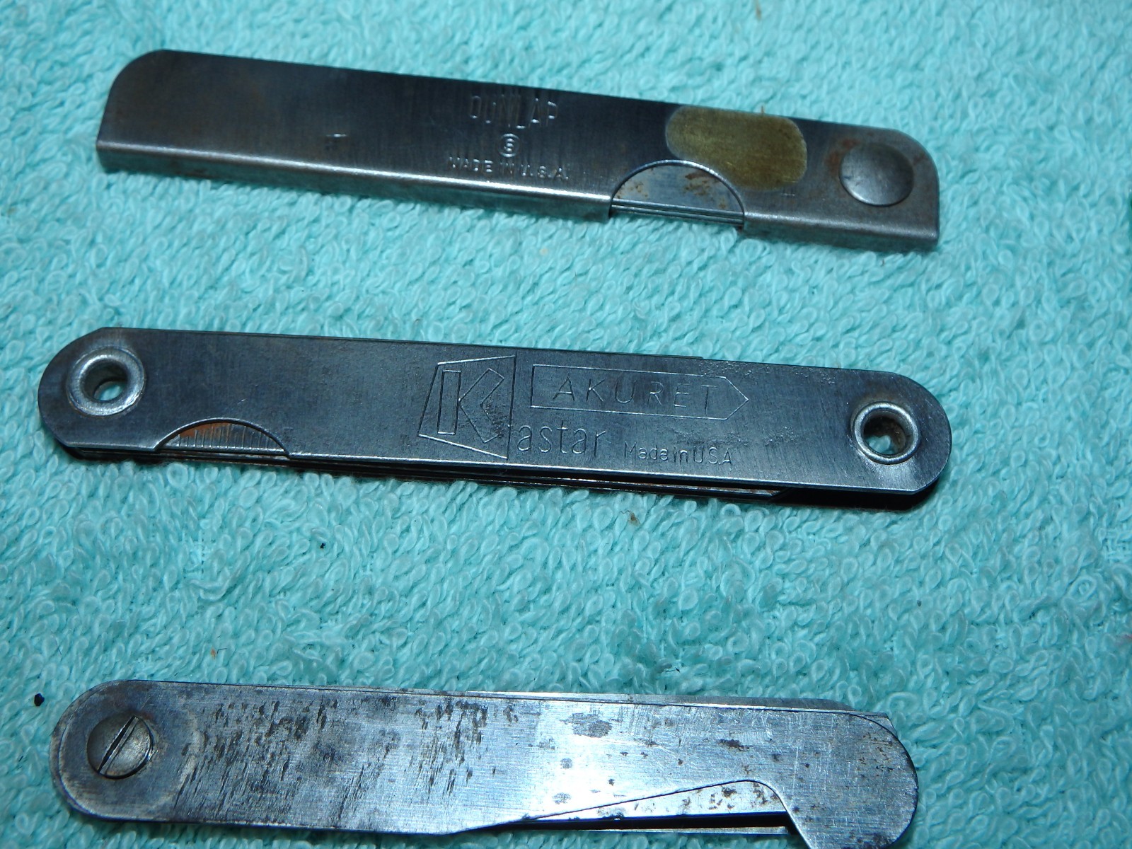 Starrett Dunlap Kastar Feeler Gauge Thickness Gage USA 3-LOT