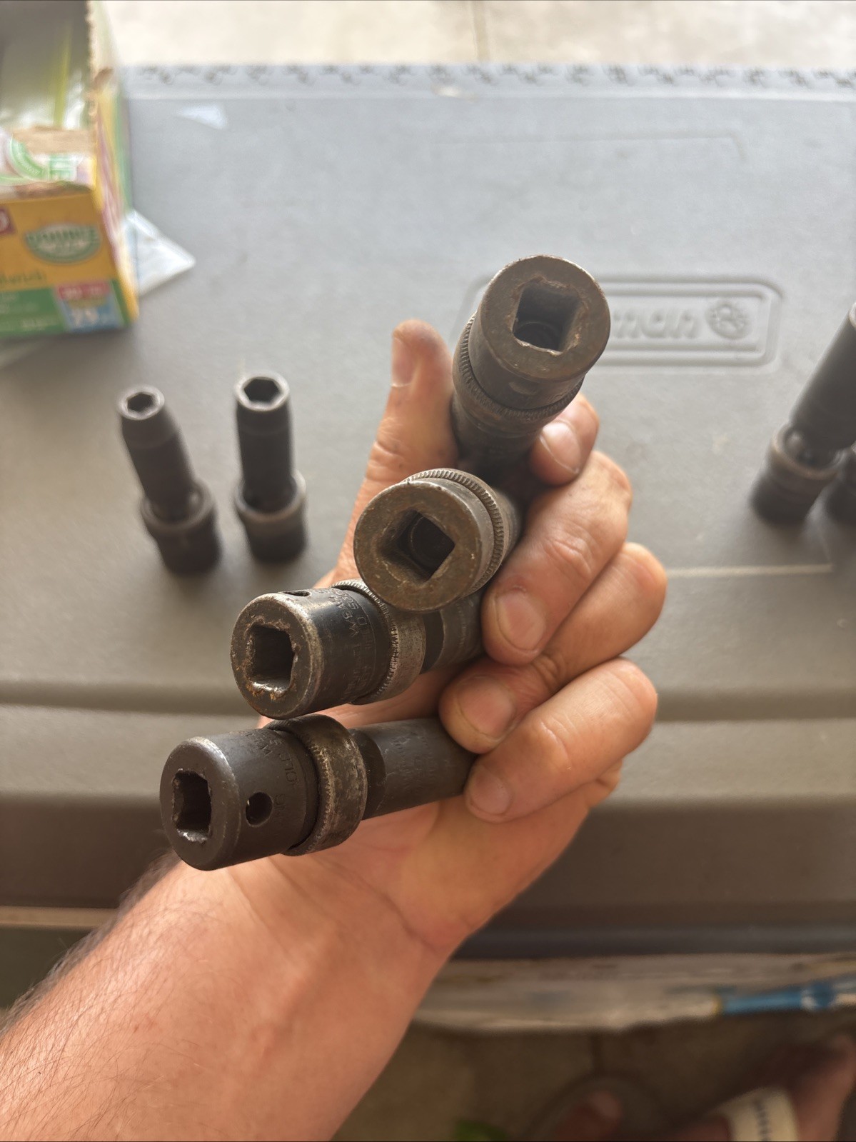 SNAP-ON 9pc 3/8 Drive 6pt Metric Deep Swivel Impact Sockets 8-19mm IPLFM Set Lot