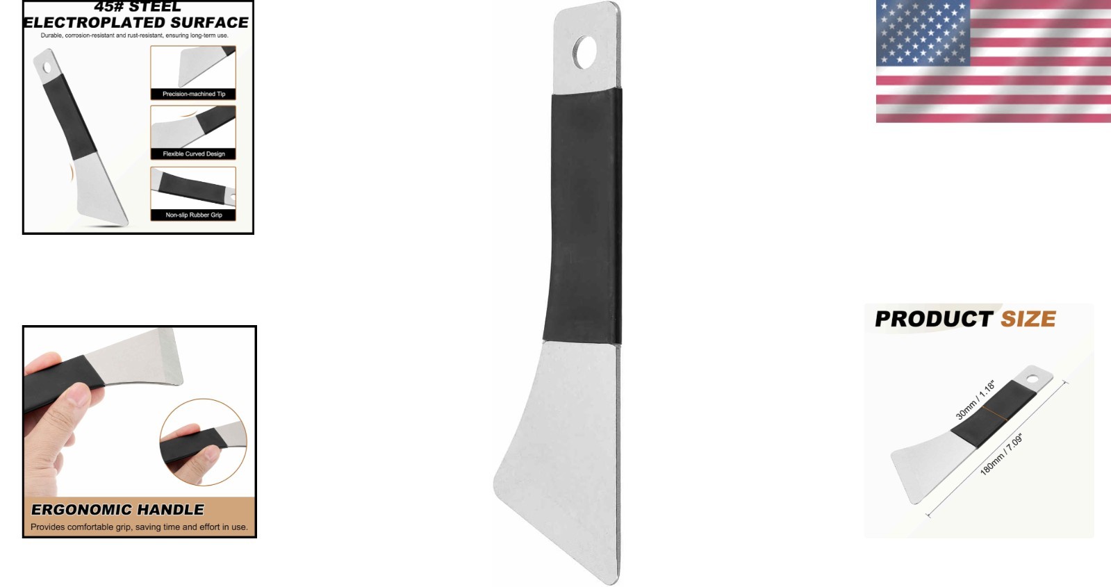Durable Pry Bar Tool for Safe Disassembly of Car Trim and Panels – Black