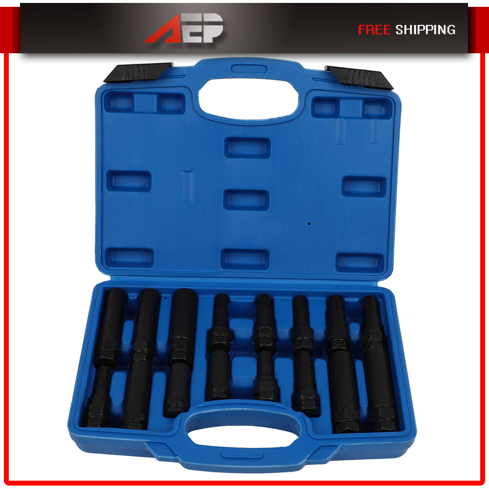 16Pcs Locking Lug Nut Master Set Removal Tool Kit Wheel Lock Key Double Hex-Head