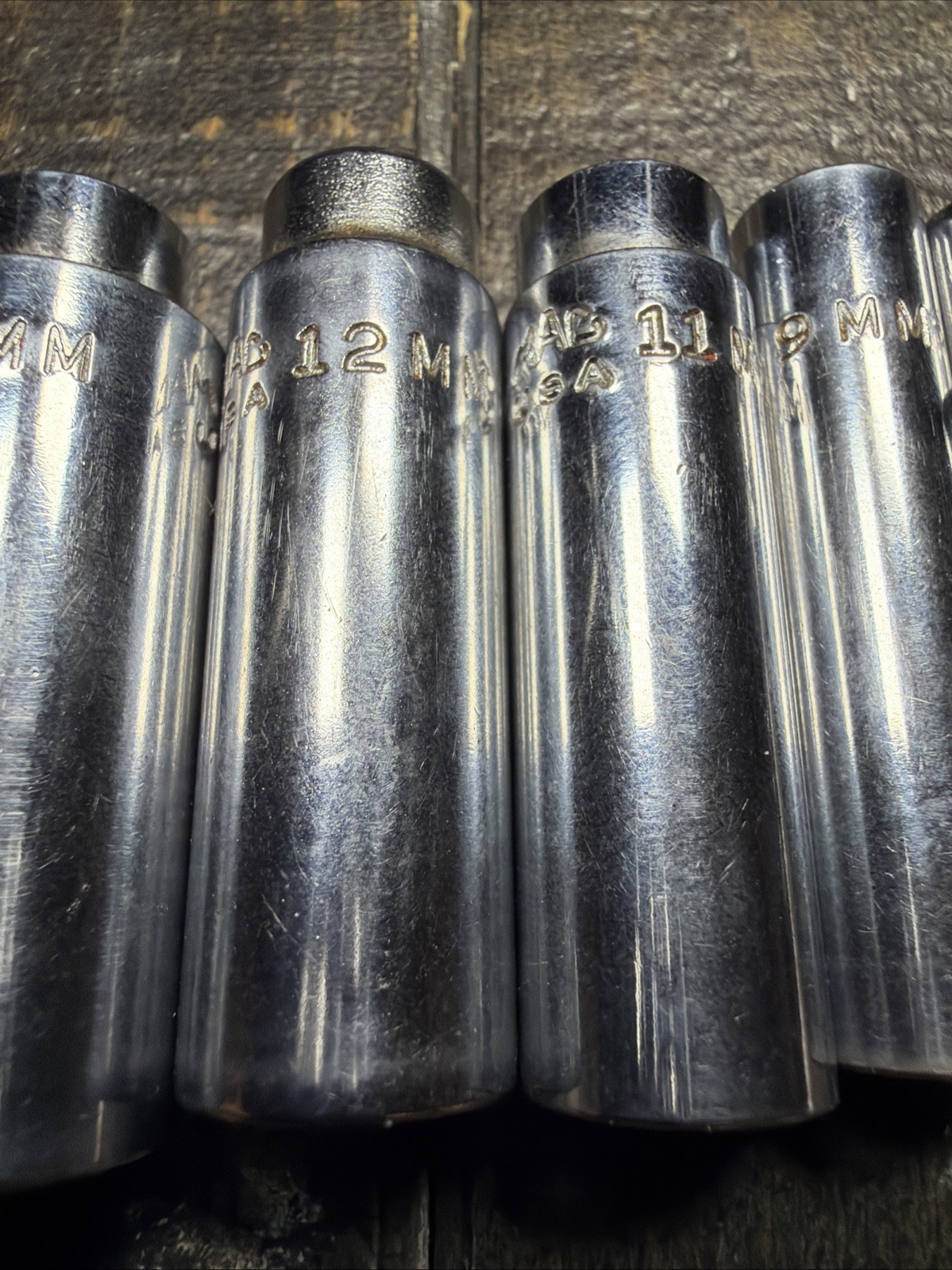 Mac Tools MD6 Lot Of 7 Metric Deep Sockets 5,6,9,11,12,13,14mm 1/4″ Drive