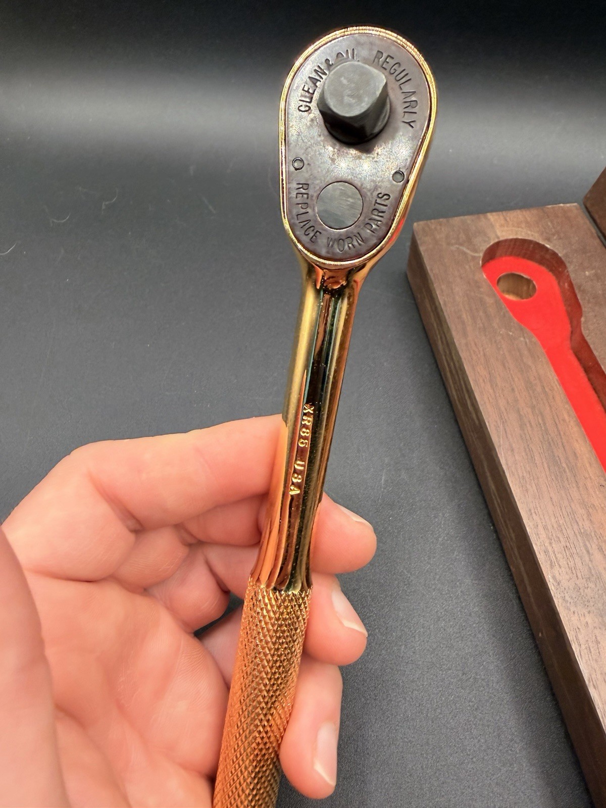 Mac Tools Vintage 1985 Limited Edition Ratchet 24K GOLD PLATED WITH BOX UNUSED