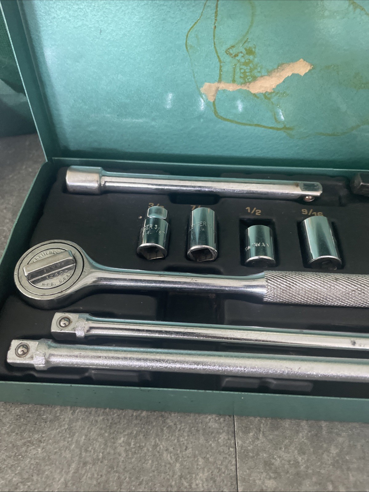 Vintage Challenger By Proto 13 Piece Socket Set 3/8” drive Made in USA used