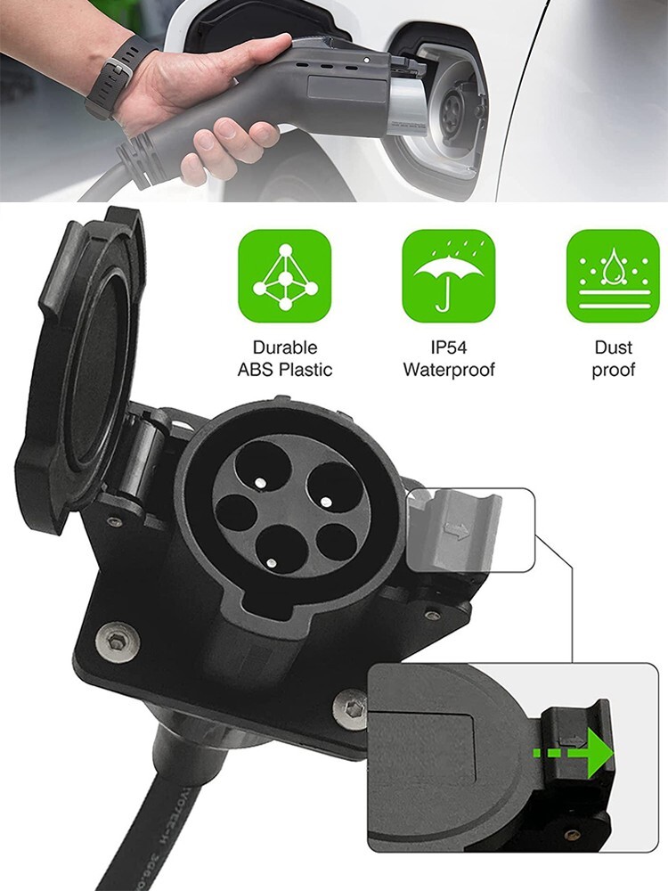 EV Male Socket,32A SAE J1772 Type 1 Charging Inlet/Connector for Electric Cars