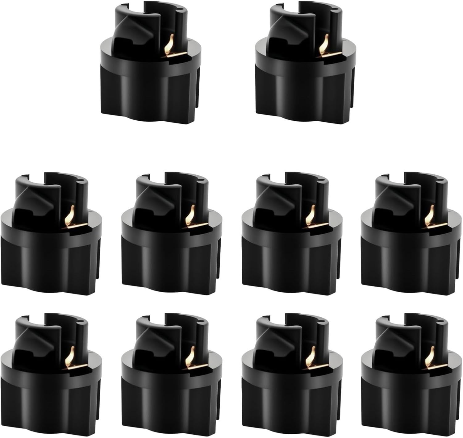 Universal 10pcs T5 Twist Lock Bulb Sockets for Dashboard and Interior Lighting
