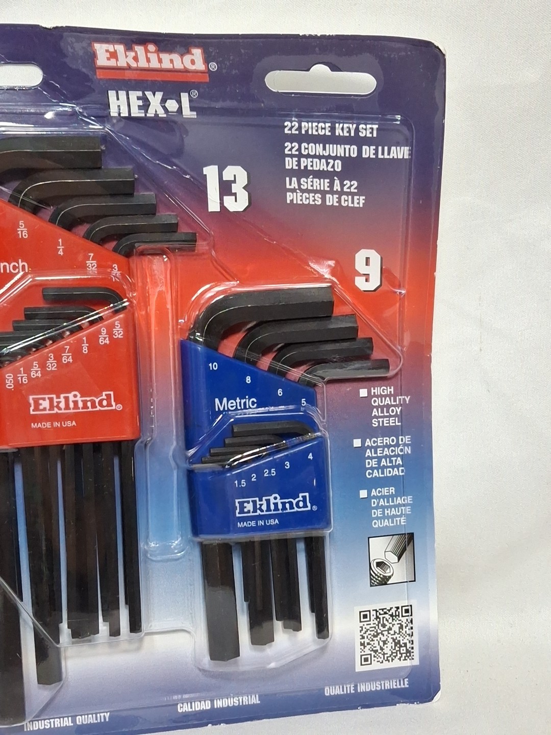 Eklind Tool 10022 22 Piece Combination Short & Long Hex-L Hex Key Sets, USA