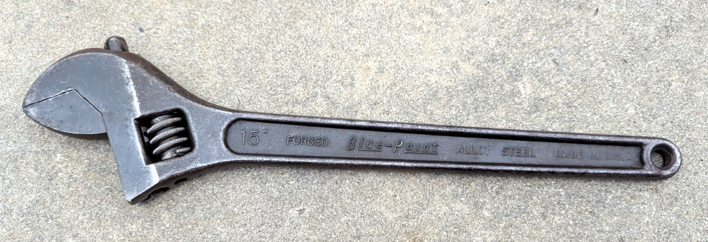Blue Point by Snap On Tools 15″ Adjustable Wrench Forged Alloy Steel USA