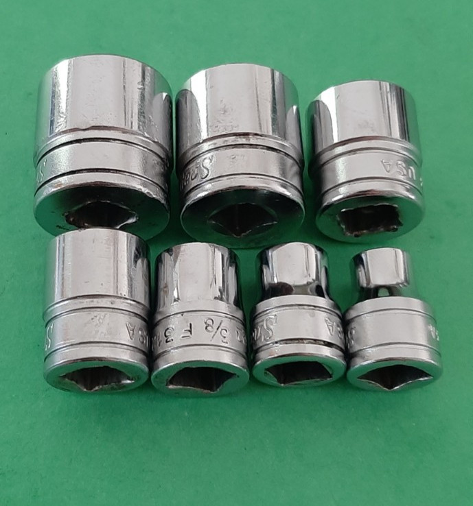Snap-on F308-F320 1/4″ – 5/8″ 3/8″ Drive 7 Pc Double Square 8pt Point Socket Set