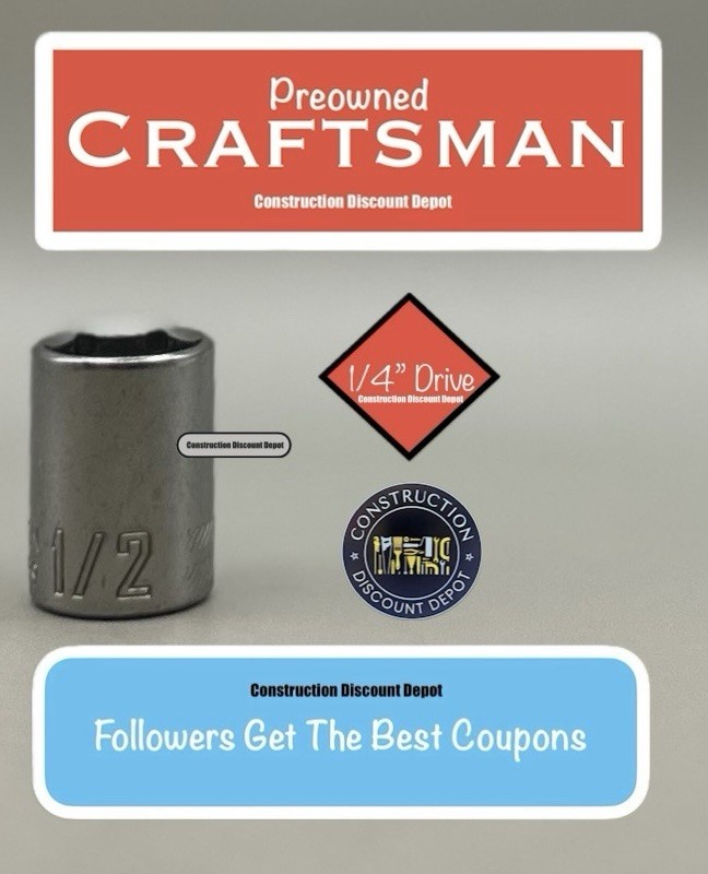 Craftsman CMMT43499 1/2″ 6 Point Shallow Socket 1/4″ Drive