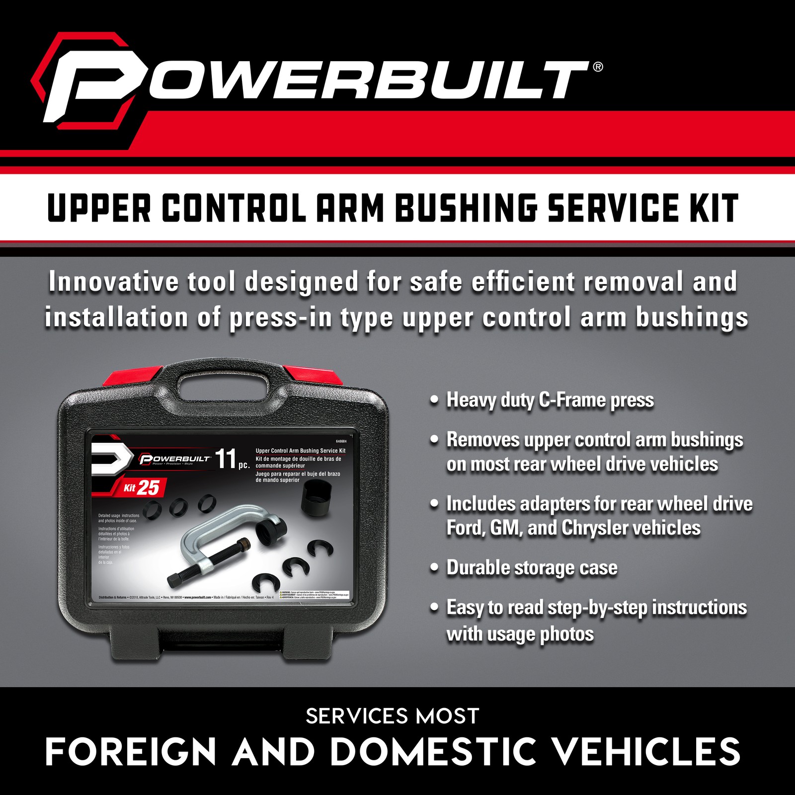 Powerbuilt Upper Control Arm Bushing Service Set – 648604