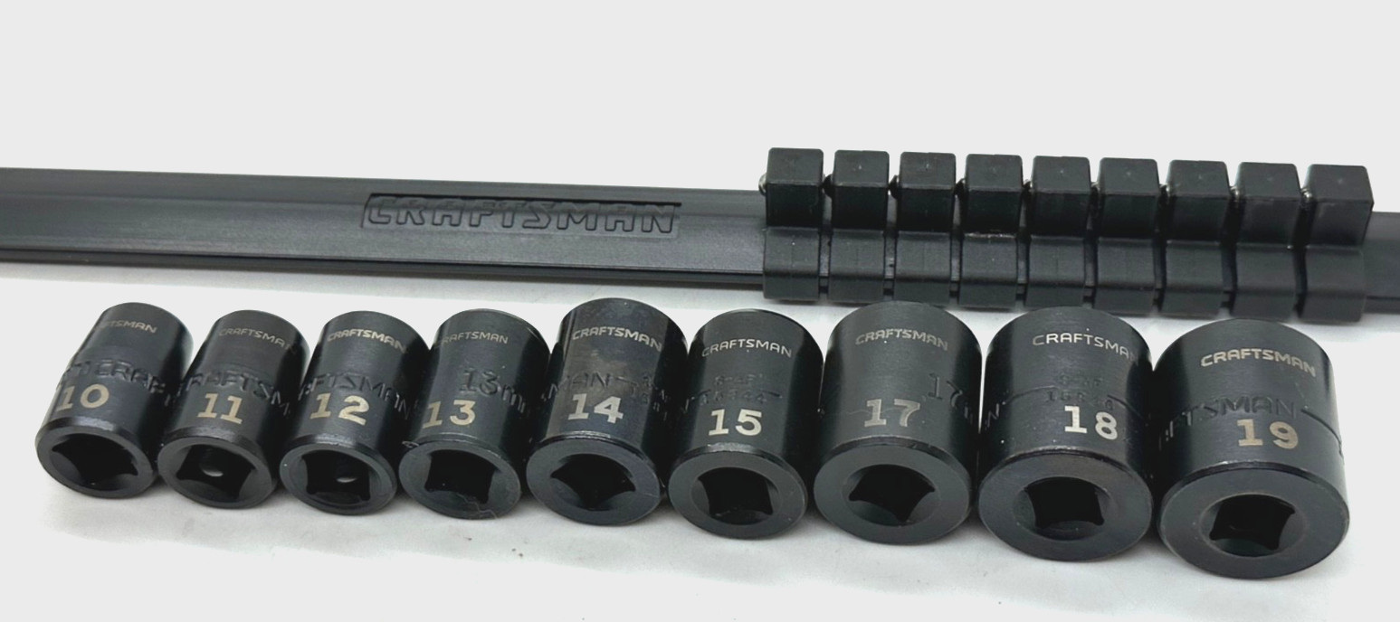 NEW Craftsman Tools Metric 10mm – 19mm IMPACT Socket Set Shallow Lot 3/8″ Drive