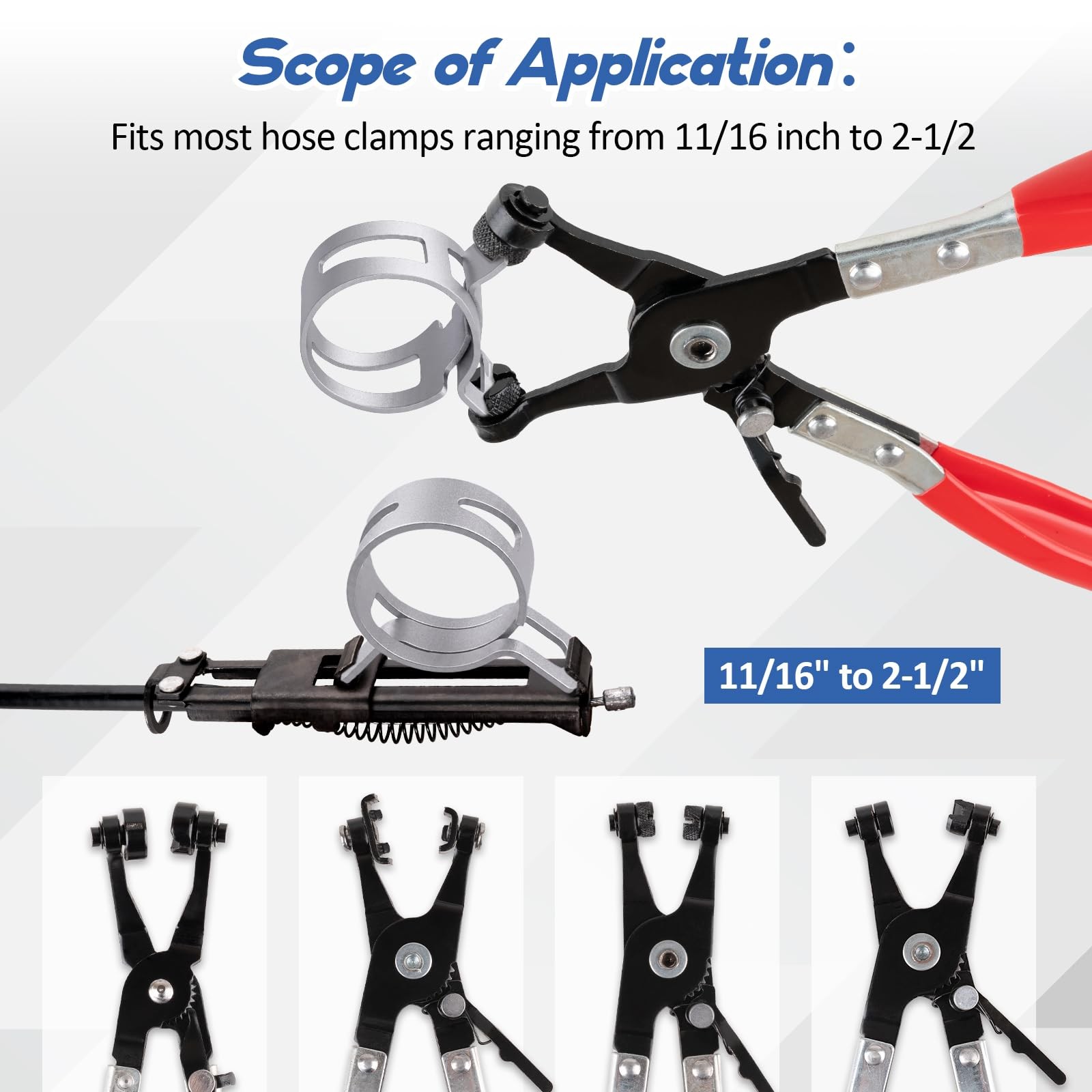 9PCS Hose Clamp Pliers Set, Removal Tool for Automotive Red