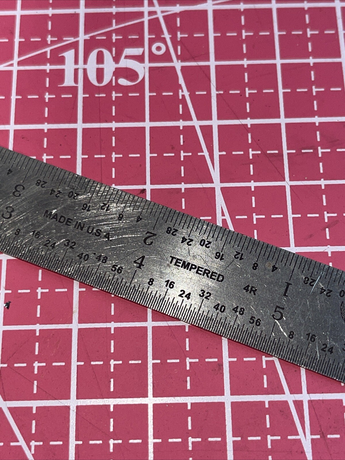 PEC USA 402006 4r Stainless Steel Satin Chrome Machinist Engineer Ruler Vintage