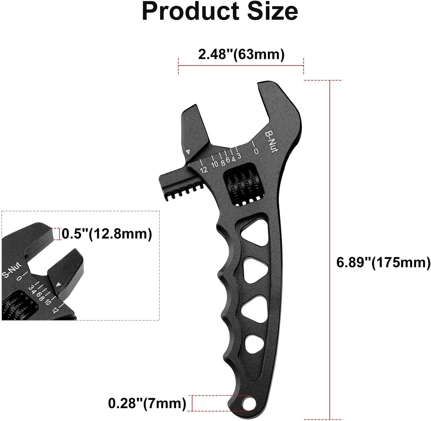 Adjustable Wrench Spanner Tool for Hose End Fitting 3AN 4AN 6AN 8AN 10AN-12AN
